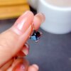 Popular natural London blue topaz sugar tower set stone pillow 7*7mm London blue topaz ring pendant
