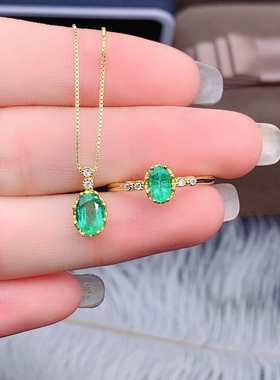 天然哥伦比亚祖母绿4*65*7套装