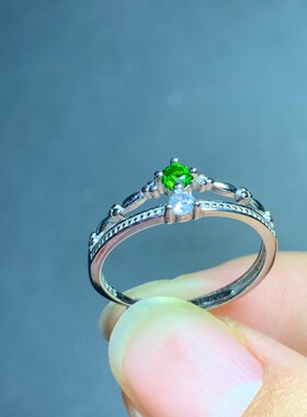 一物一图925银镶嵌天然透辉石