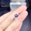Natural sapphire ring, high clarity and full of fire color, main stone 4*5mm, 925 silver electroplated white gold precision inlay
