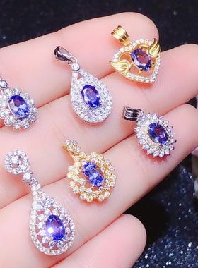 美饰特惠925银精工镶嵌4*6mm花心