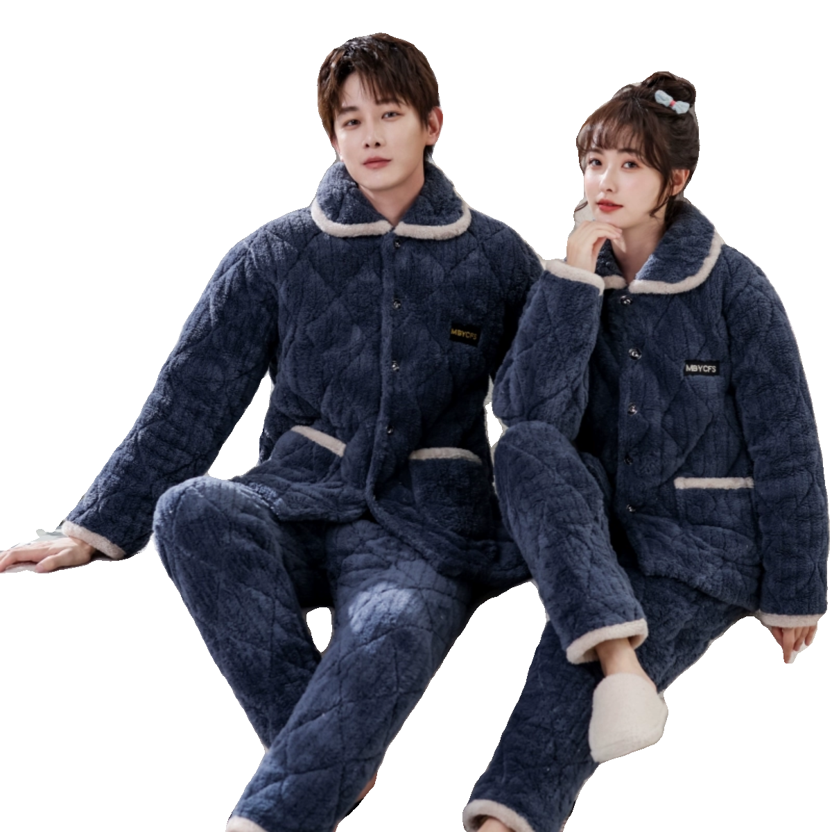 情侣睡衣冬季法兰绒三层加厚夹棉男女珊瑚绒保暖休闲大码套装家居,淘宝优惠券,粉丝福利购,淘宝优惠卷