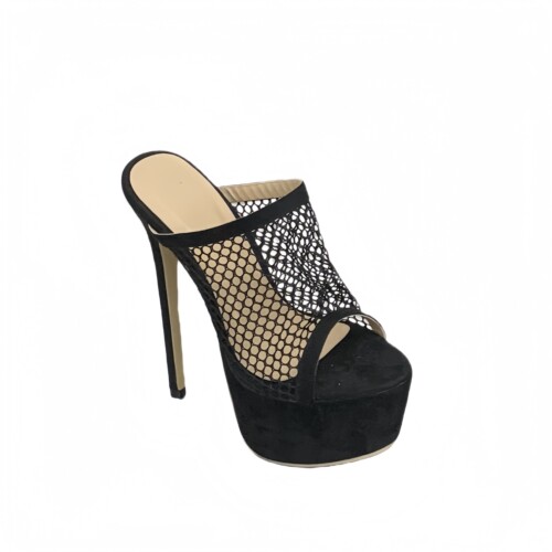 性感交叉绑带恨天高凉鞋时尚镂空增高凉拖鞋细跟防水台走秀高跟鞋 - 图3