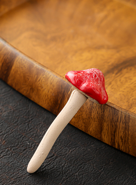 户外花园阳台庭院绿植花盆盆栽小摆件高级感陶瓷家用可爱仿真蘑菇