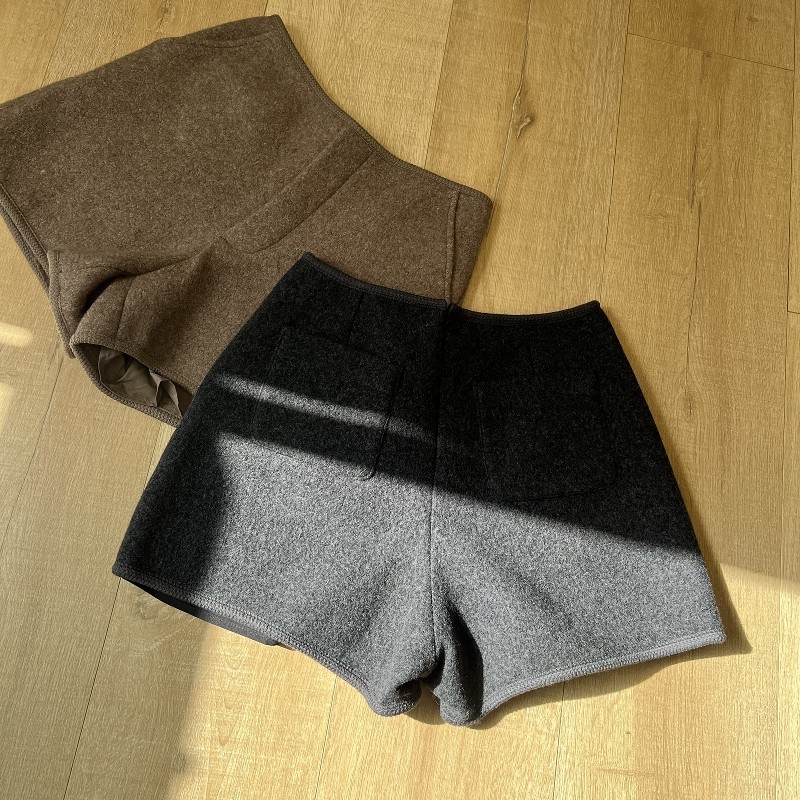 2025年美拉德毛呢羊毛短裤女秋冬季欧货外穿羊绒高腰休闲阔腿靴裤,淘宝优惠券,粉丝福利购,淘宝优惠卷
