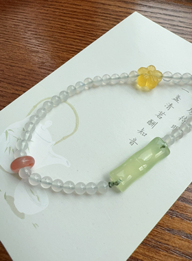 旗袍多宝玉石流苏压襟挂件女