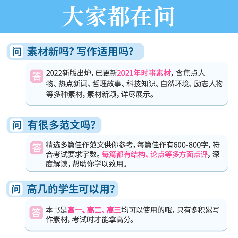 2022作文素材高考版作文喵高中语文作文书模板大全优秀创新范文高分议论文高考作文有用作文 - 图1