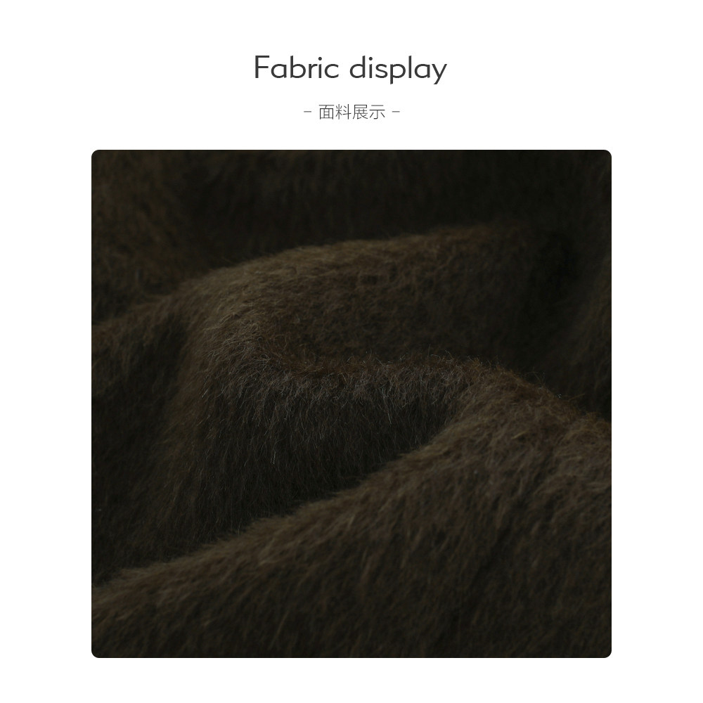 【洛楠】奢暖轻柔苏丽羊驼羊毛立绒老钱风极简圆领廓形呢大衣-719 - 图0