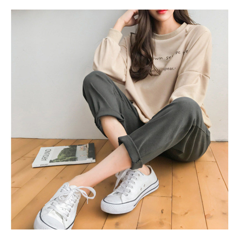 春秋外穿托腹休闲哈伦九分孕妇裤子 霓裳母婴孕妇直筒裤