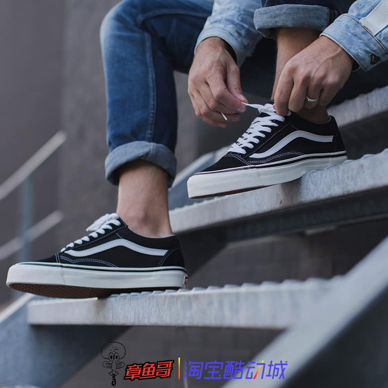 VANS/范斯OLD SKOOL安纳海姆黑白男女运动休闲板鞋VN0A38G2PXC - 图2