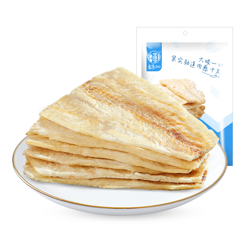 【华味亨_烤鱼片60g*4袋】鳕鱼片鱼肉干片海味零食小吃办公室零食-图3