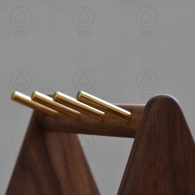 Double-cluster key holder Muwu Pure solid wood black walnut key, bracelet, jewelry storage box storage rack
