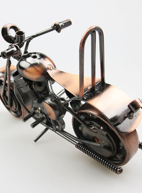 哈雷太子摩托车模型 个性复古金属工艺品摆件 送男生创意生日礼物