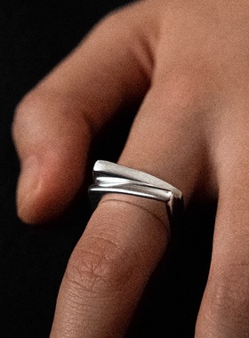 建筑线条叠戴戒指可当尾戒