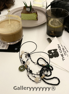 Gallery双层玉石新中式国风项链