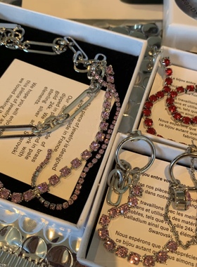 gallery粉水晶系列珍珠项链