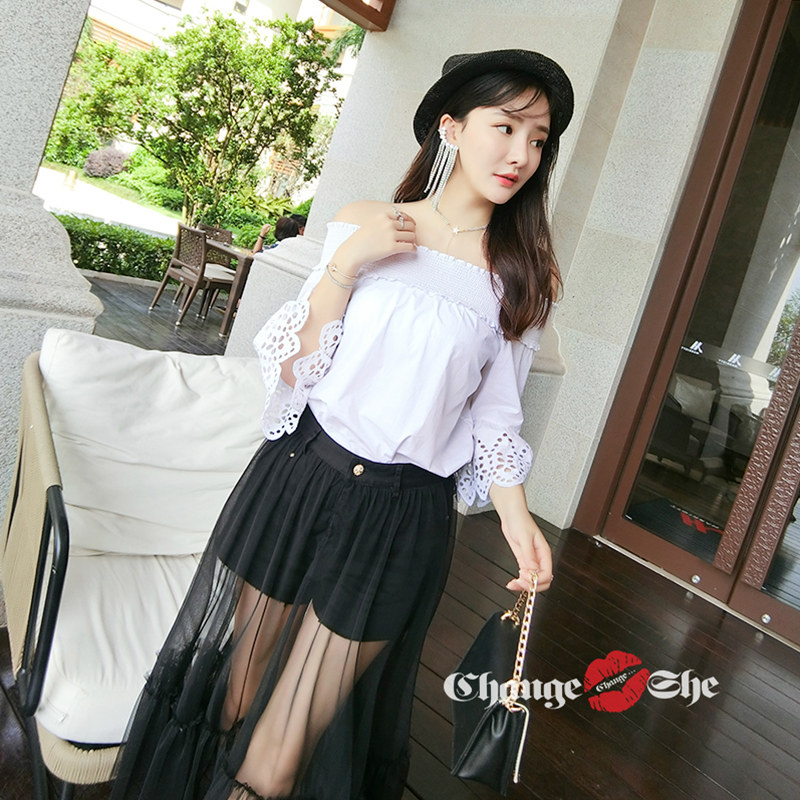 2020夏季新款简约高腰牛仔半身裙 changeshe半身裙