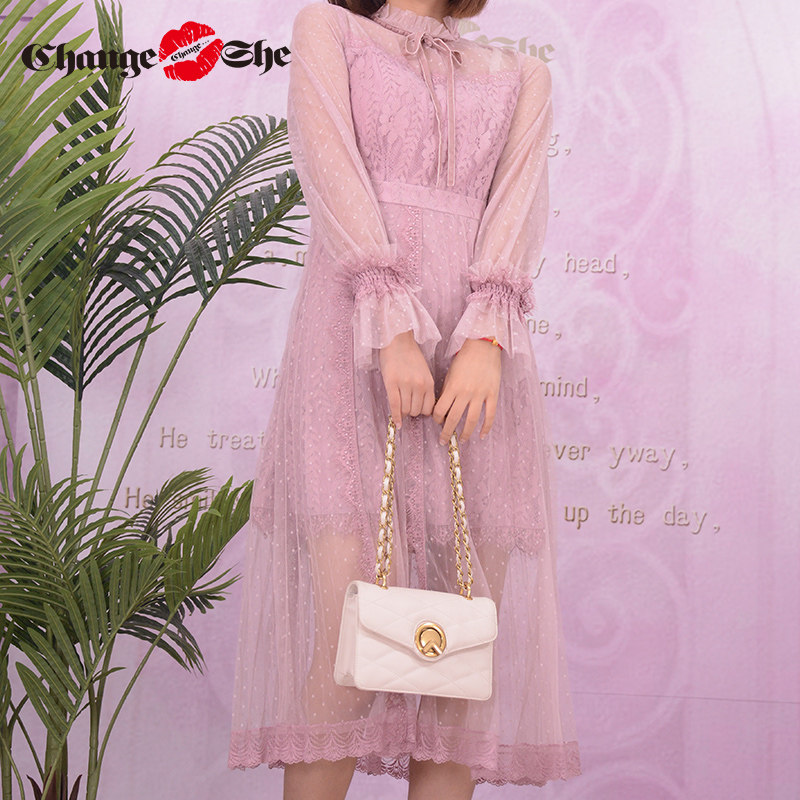 change she千细2020新款蕾丝连衣裙 changeshe连衣裙