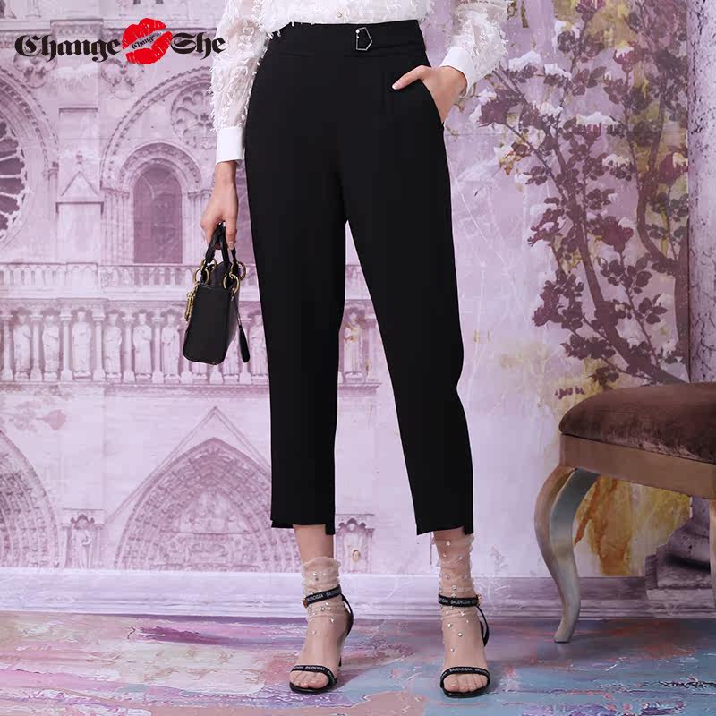 change she千细2020新款高腰休闲裤 changeshe休闲裤