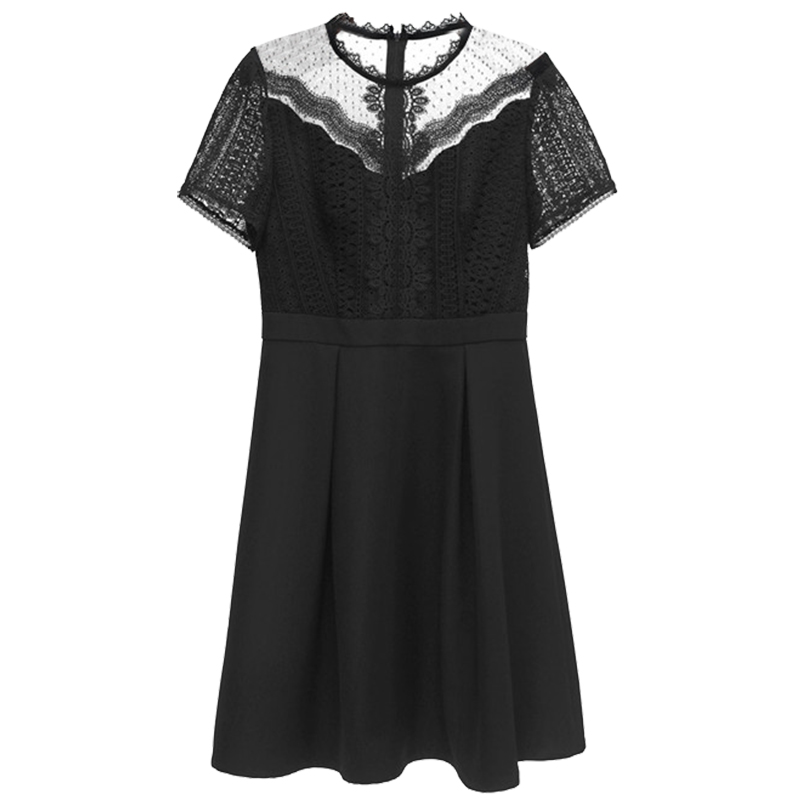 change she千细2021刺绣镂空短袖裙 changeshe连衣裙