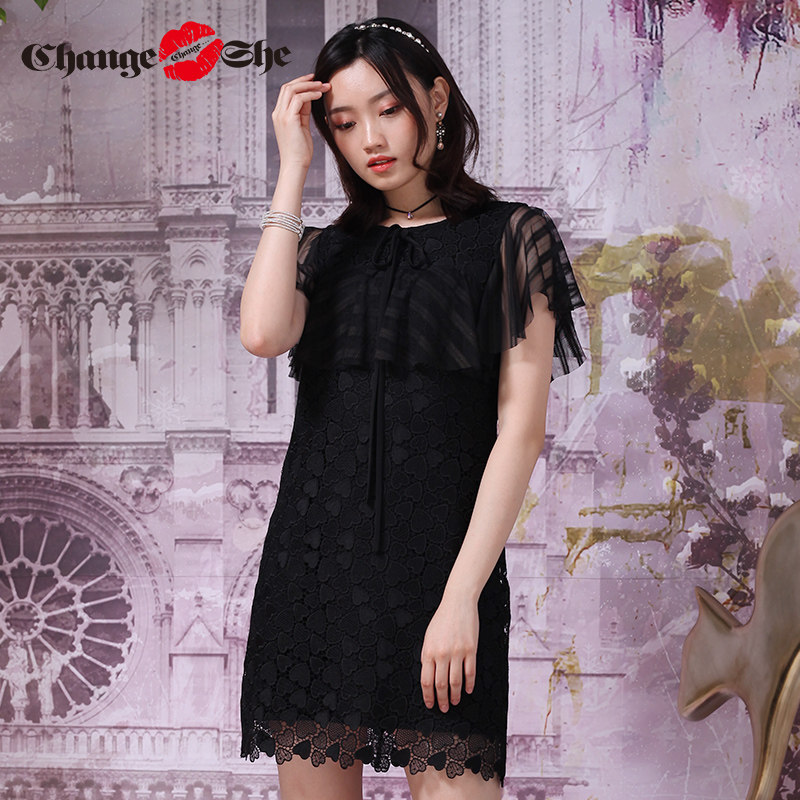 千细change she2020新款高腰连衣裙 changeshe连衣裙