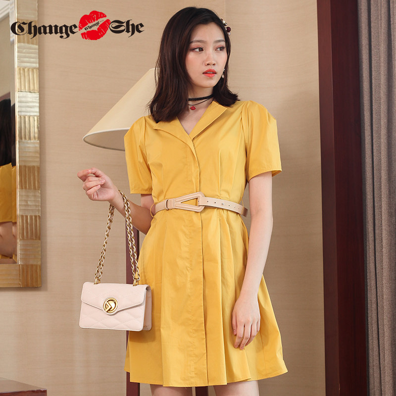 千细change she2020新款小连衣裙 changeshe连衣裙
