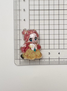 亮片爱莎白雪公主美人鱼女孩儿童diy配件卡通树脂手工发夹贴片