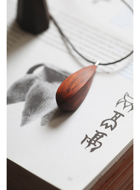 原创木质个性男女项链水滴造型