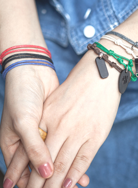 木质刻字时尚风百搭白色情侣手链