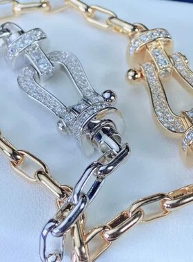 手链女款轻奢小众马蹄扣手链女时尚玫瑰金高级感2024年新款