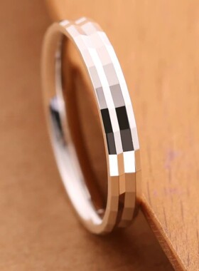 免费刻字999纯银戒指女款男士闭口一对情侣对戒轻奢情人节礼物