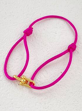 Hardwear手链红色手绳本命年纯银镀18k金首饰工业风时髦复古轻奢