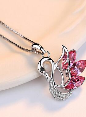 纯银短款学生日韩风大方吊坠项链