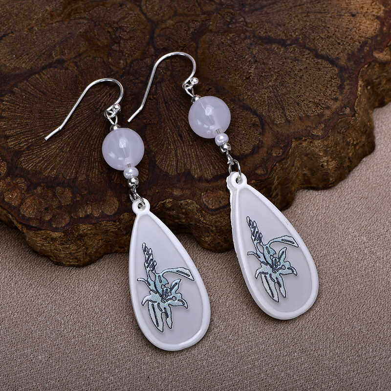 原创设计古风汉服旗袍配饰纯银耳环女长款水滴形清冷感气质耳坠仙,淘宝优惠券,粉丝福利购,淘宝优惠卷