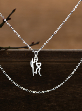 中国风吊坠男女锁骨防过敏链