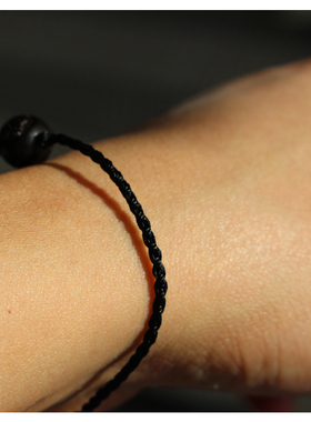 超细手绳黑色十二生肖手链黑檀木属相牛虎龙蛇马羊猴鸡狗猪