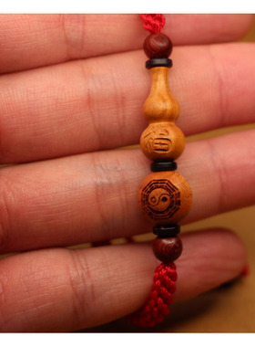 桃木葫芦手链手串红绳子本命年手串民族风情侣十二生肖平安