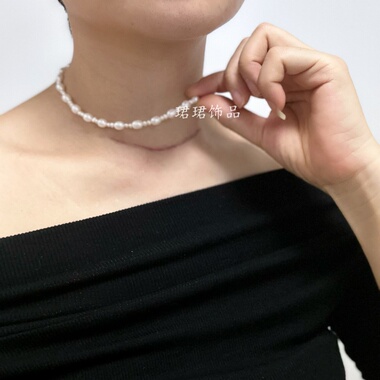 天然珍珠椭圆女简约项链