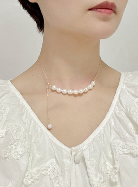 天然珍珠吊坠女俏皮项链