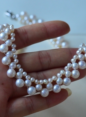 术后11毫米颈项链天然淡水珍珠