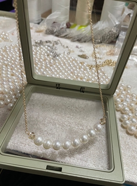 遮疤痕天然淡水珍珠3Q女14K注金