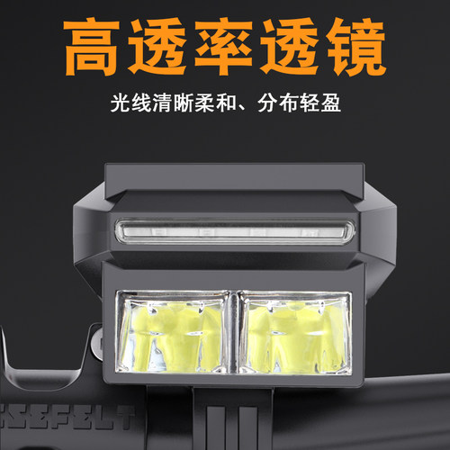 自行车夜骑灯强光手电筒USB充电前灯防雨山地车骑行装备车灯配件 - 图1
