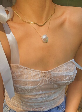 LuvLoops纯银镀金扁蛇骨链简约