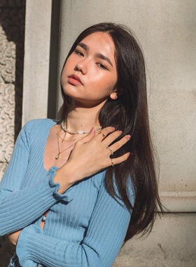 LuvLoops宝石银镀金项链一帧春光