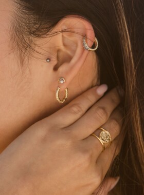 Luvloops月神银镀金戒指英国小众