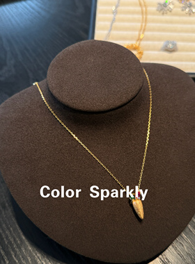 小众设计925银镀金胡萝卜项链