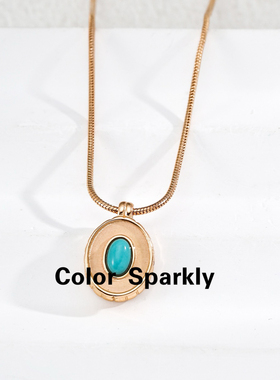 925银镀金青金石锁骨链礼物