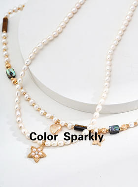 天然珍珠虎眼石串珠项链