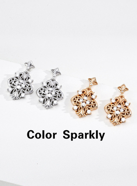 ColorSparkly925银镀金耳环