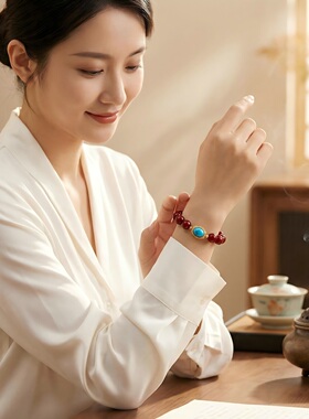 女士合香绿松石手串养生美容